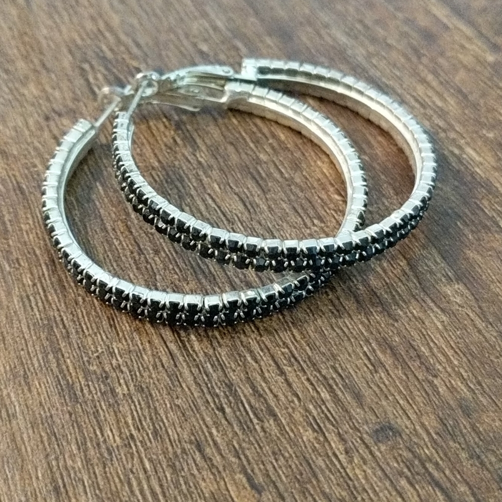 Black hoop earrings